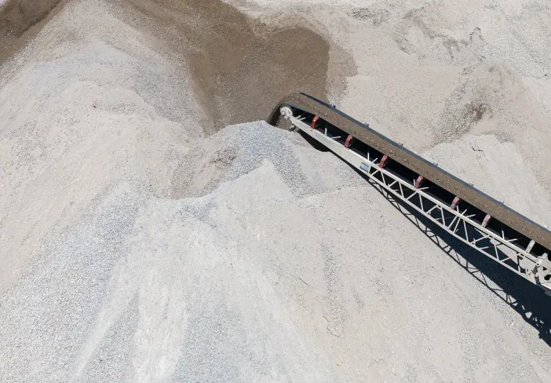 Crushed concrete ready for hauling